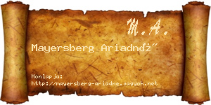 Mayersberg Ariadné névjegykártya